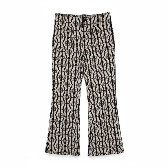 Anthropologie Pants - Anthropologie Black and Cream Patterned Cropped Pants